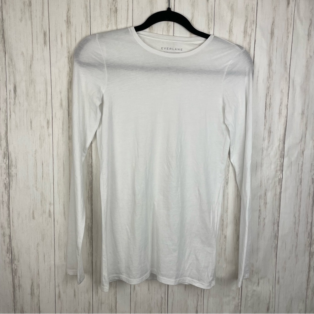 Everlane white long sleeve tee XS